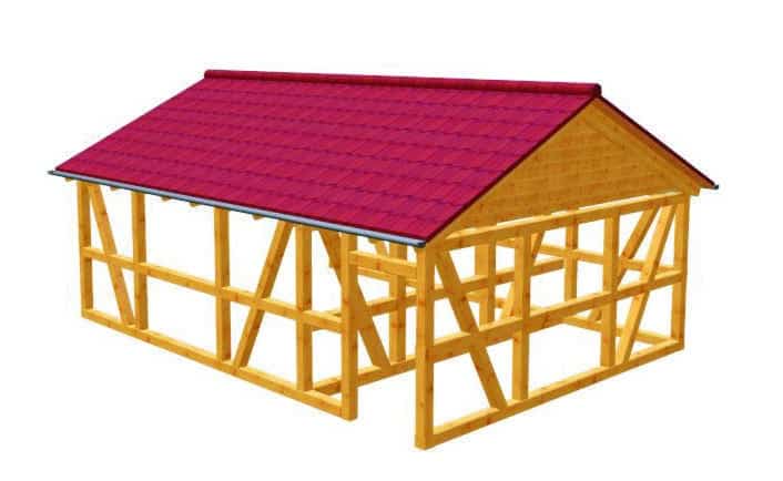 CP SD Fachwerk Carport mit Fachwerk