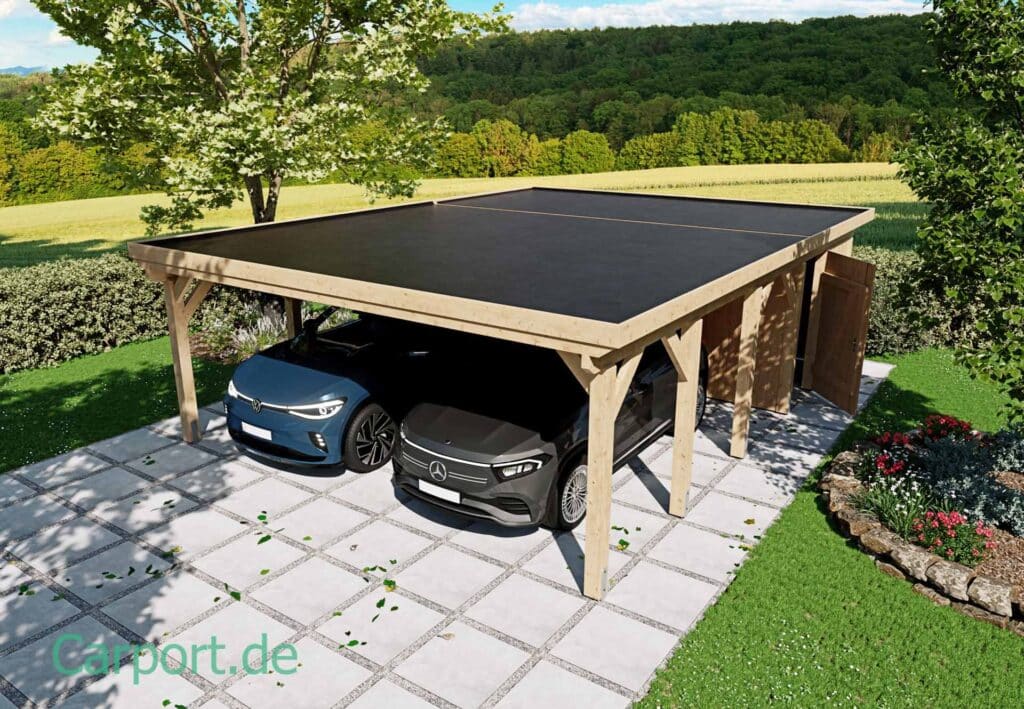 Daniel-L-EPDM-A4 Doppelcarport Flachdach 6,00x7,96