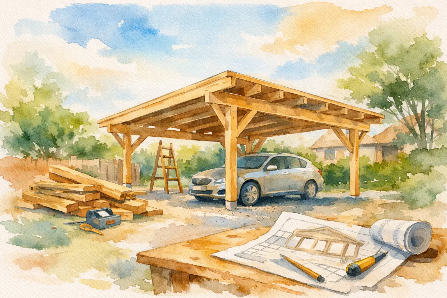 Carport Bausatz aus Holz richtig planen